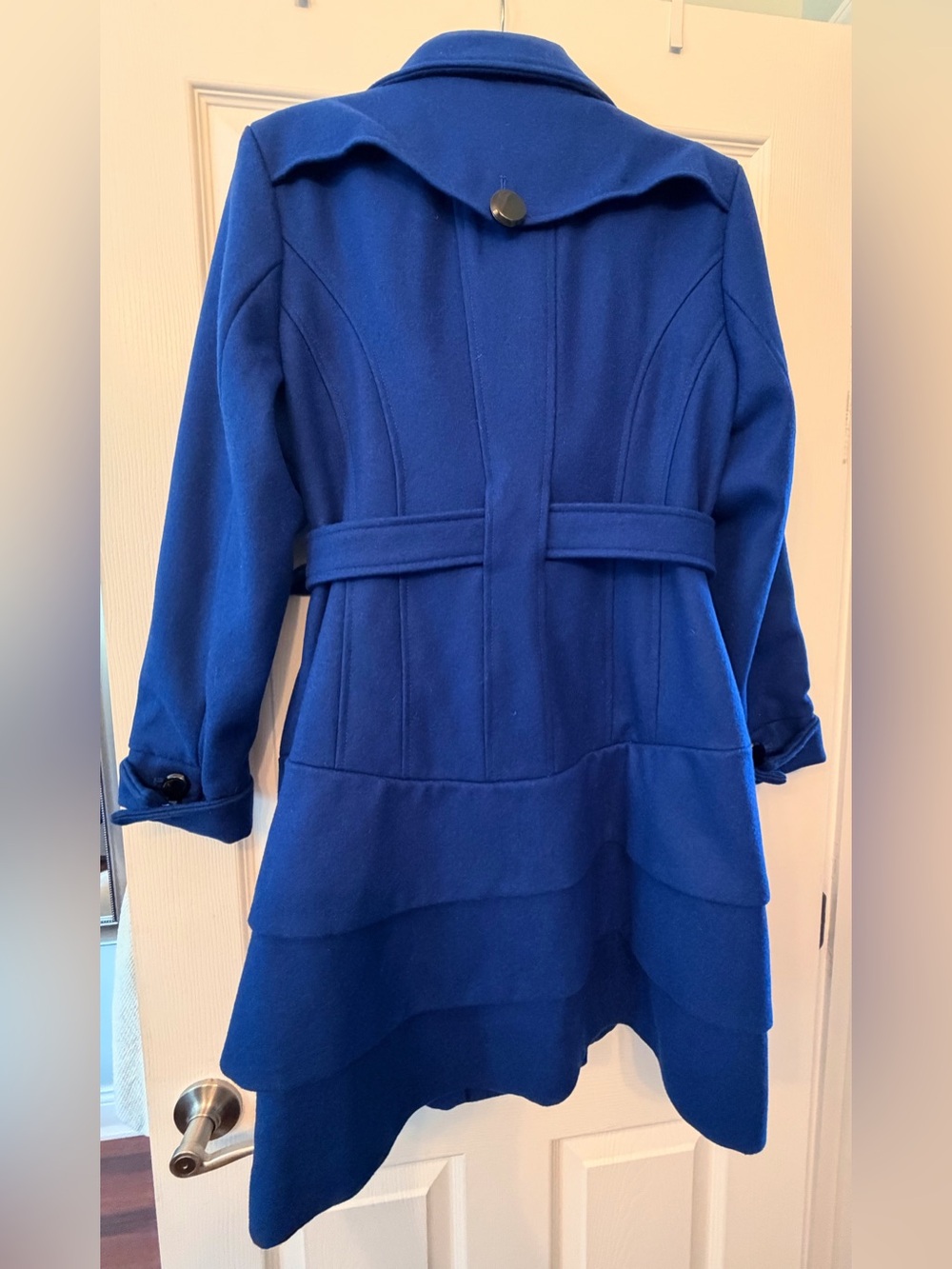 Worthington Royal Blue Double-Breasted Belted Pea Coat - Picture 2 of 3